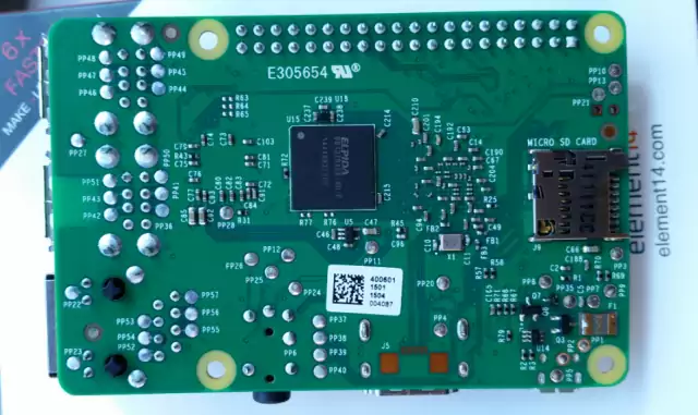 Raspberry Pi 2 Model B背面